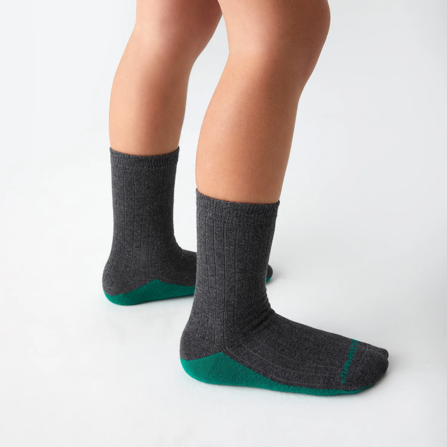 3 x Kids School Ribbed - Grey - Image 3
