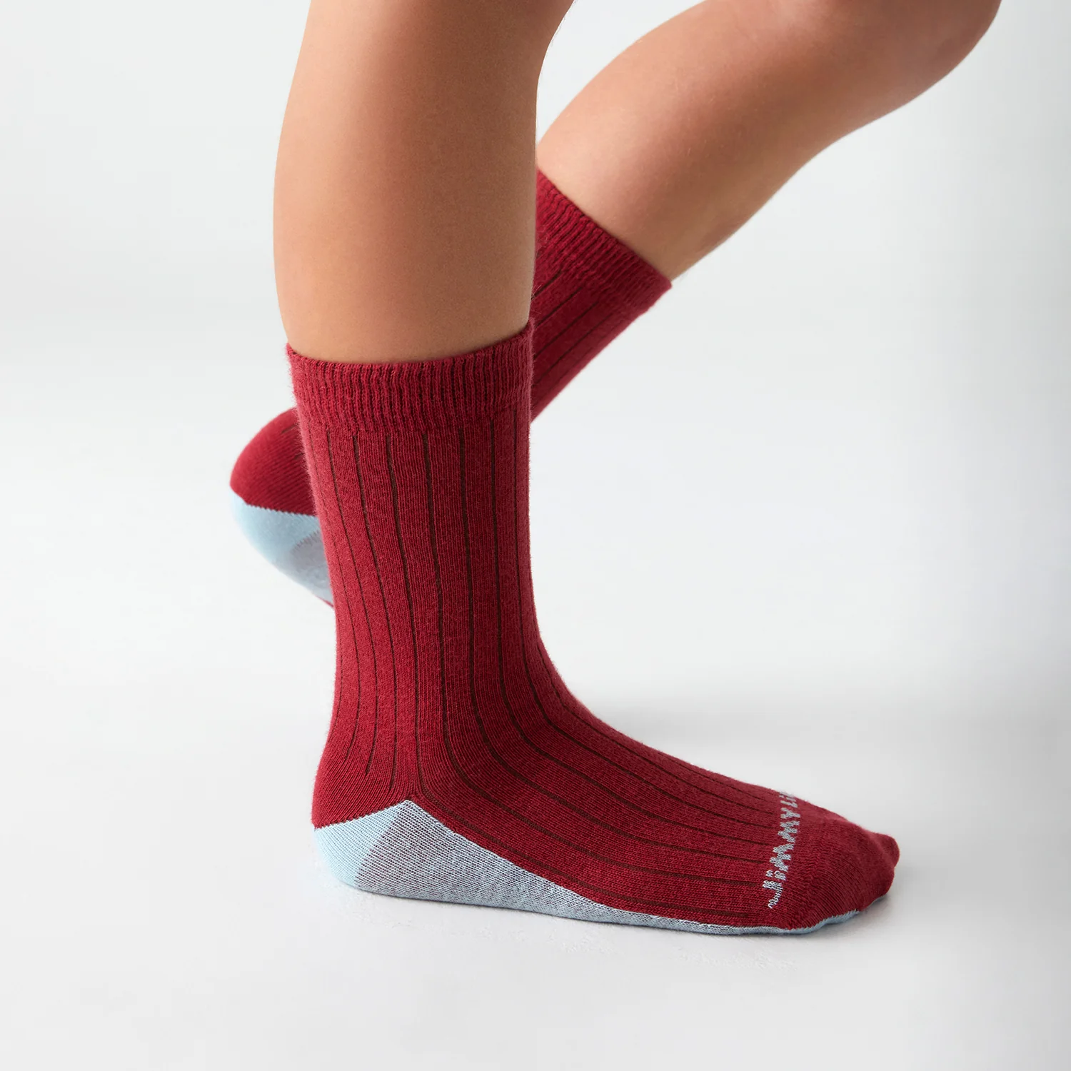 3 x Kids School Ribbed - Red - Image 3