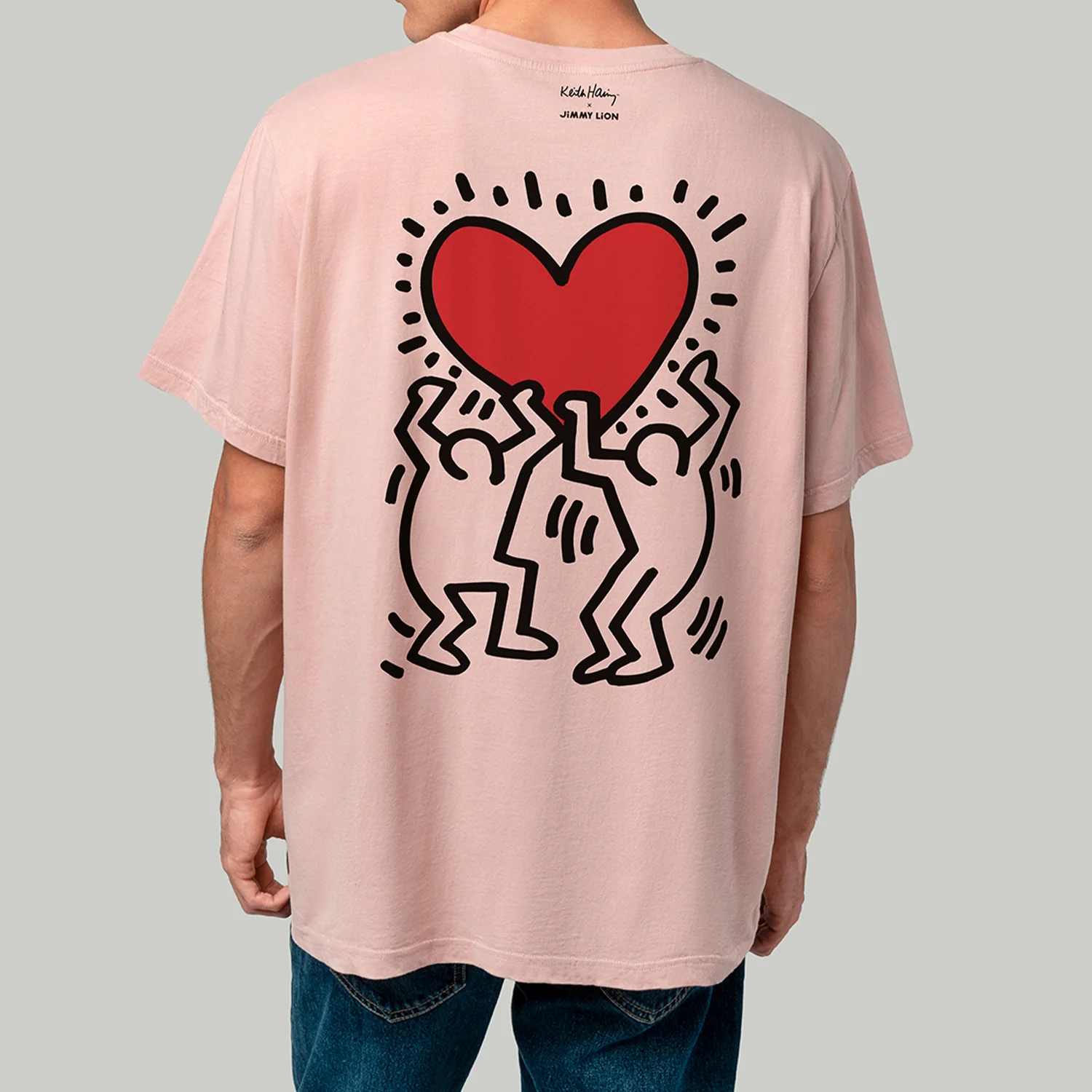 Keith Haring Heart Tee - Pink - Image 3