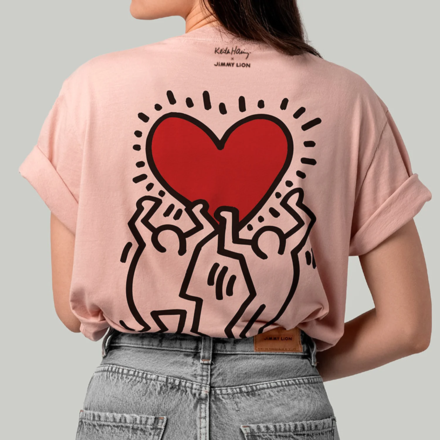 Keith Haring Heart Tee - Pink - Image 5