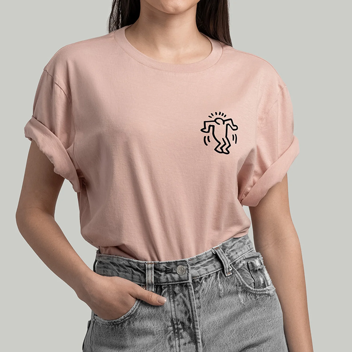 Keith Haring Heart Tee - Pink - Image 6