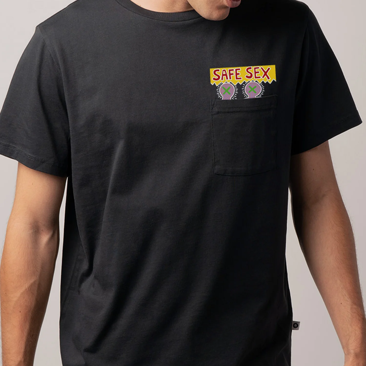 Keith Haring Safe Sex Pocket Tee - Black - Image 3