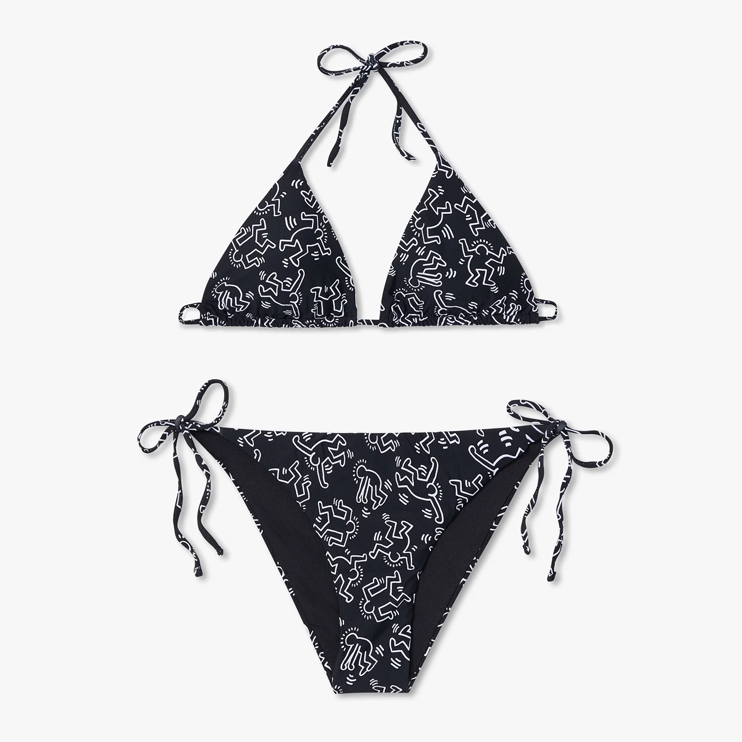 Keith Haring Dancers Bikini Top - Black - Image 4